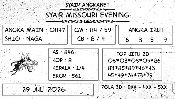SYAIR ANGKANET - Syair Missouri Evening