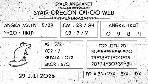 SYAIR ANGKANET - Syair Oregon 04:00 WIB