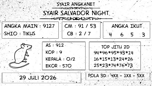 SYAIR ANGKANET - Syair Salvador Night