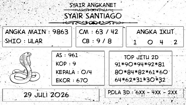 SYAIR ANGKANET - Syair Santiago