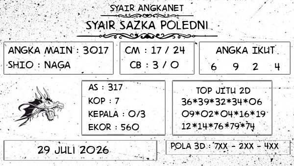 SYAIR ANGKANET - Syair Sazka Poledni