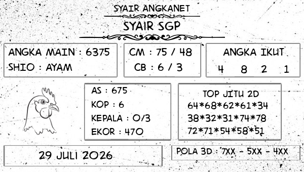 SYAIR ANGKANET - Syair SGP