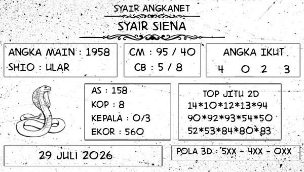 SYAIR ANGKANET - Syair Siena