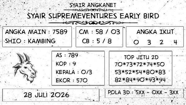SYAIR ANGKANET - Syair Supremeventures Early Bird