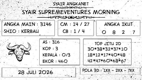 SYAIR ANGKANET - Syair Supremeventures Morning