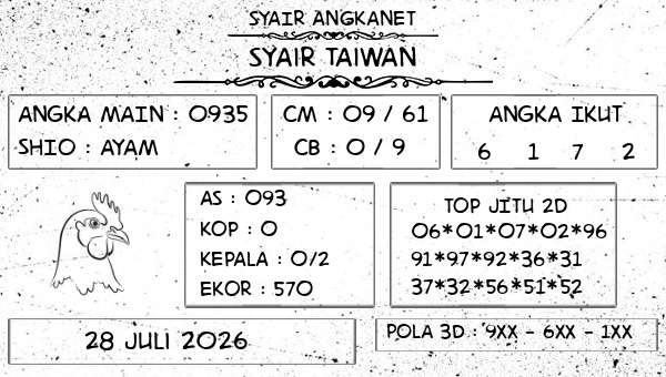 SYAIR ANGKANET - Syair Taiwan