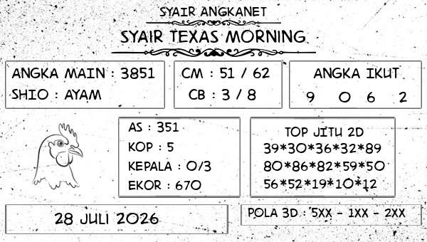 SYAIR ANGKANET - Syair Texas Morning