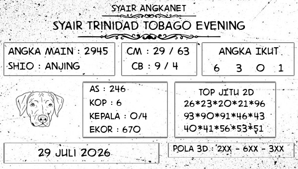 SYAIR ANGKANET - Syair Trinidad Tobago Evening