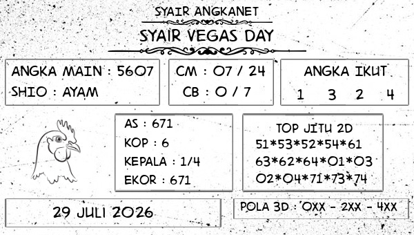 SYAIR ANGKANET - Syair Vegas Day