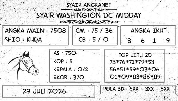 SYAIR ANGKANET - Syair Washington Dc Midday