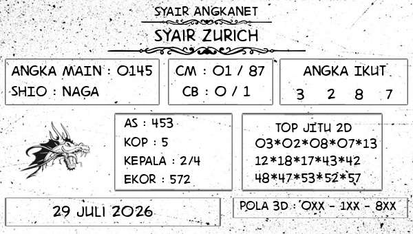 SYAIR ANGKANET - Syair Zurich