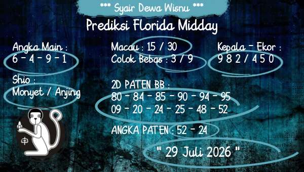 Syair Dewa Wisnu - Prediksi Florida Midday