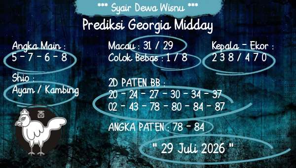 Syair Dewa Wisnu - Prediksi Georgia Midday
