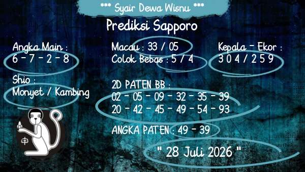 Syair Dewa Wisnu - Prediksi Sapporo