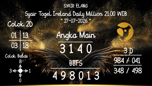 SYAIR ELANG - Syair Togel Ireland Daily Million 21:00 WIB