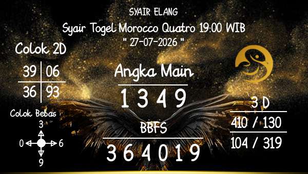 SYAIR ELANG - Syair Togel Morocco Quatro 19:00 WIB