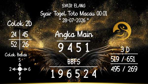 SYAIR ELANG - Syair Togel Toto Macau 00:01