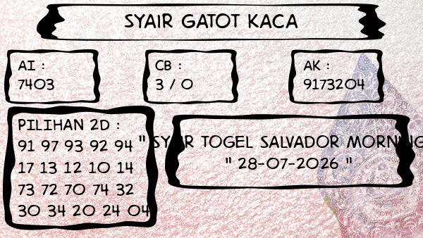 Syair Gatot Kaca - Syair Togel Salvador Morning