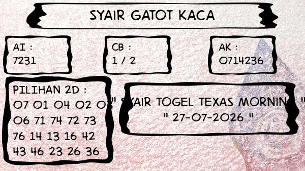 Syair Gatot Kaca - Syair Togel Texas Morning