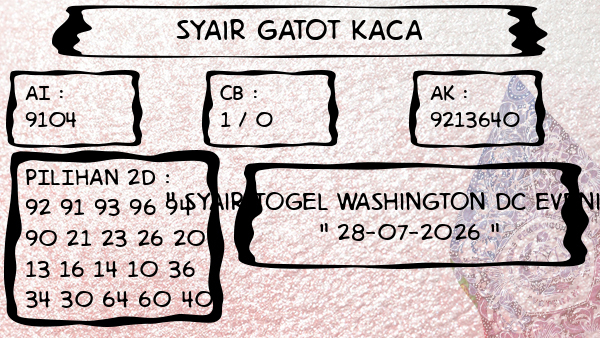 Syair Gatot Kaca - Syair Togel Washington Dc Evening
