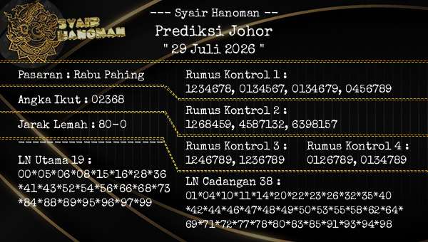 --- Syair Hanoman -- - Prediksi Johor