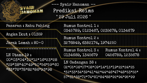 --- Syair Hanoman -- - Prediksi Reims