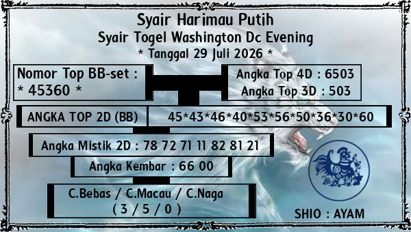 Syair Harimau Putih - Syair Togel Washington Dc Evening
