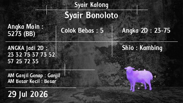 Syair Kalong - Syair Bonoloto