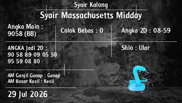 Syair Kalong - Syair Massachusetts Midday