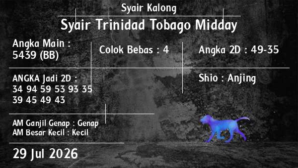 Syair Kalong - Syair Trinidad Tobago Midday