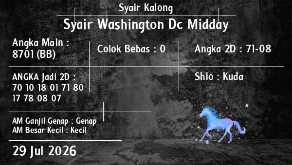 Syair Kalong - Syair Washington Dc Midday