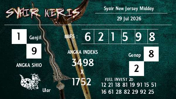  - Syair New Jersey Midday