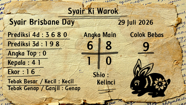 Syair Ki Warok - Syair Brisbane Day