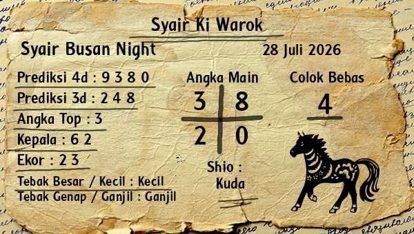 Syair Ki Warok - Syair Busan Night