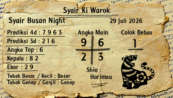 Syair Ki Warok - Syair Busan Night