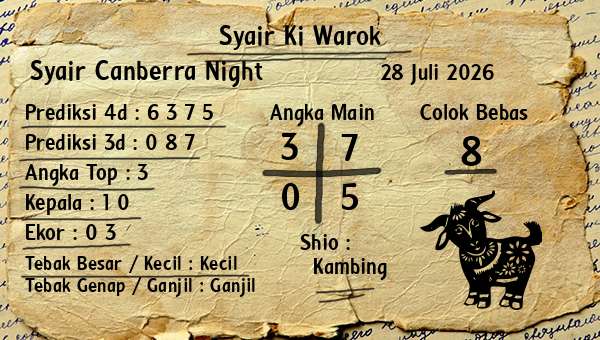 Syair Ki Warok - Syair Canberra Night
