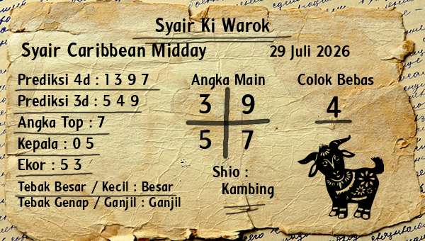 Syair Ki Warok - Syair Caribbean Midday