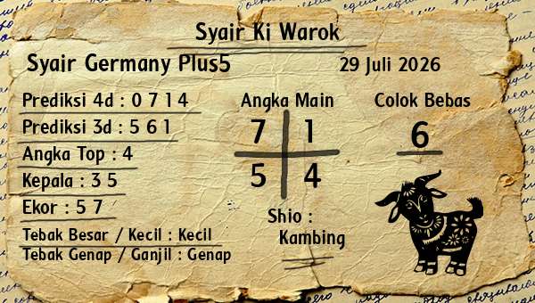 Syair Ki Warok - Syair Germany Plus5