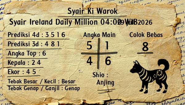 Syair Ki Warok - Syair Ireland Daily Million 04:00 WIB