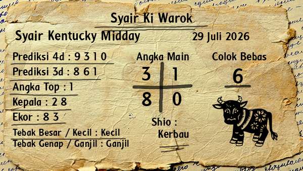 Syair Ki Warok - Syair Kentucky Midday