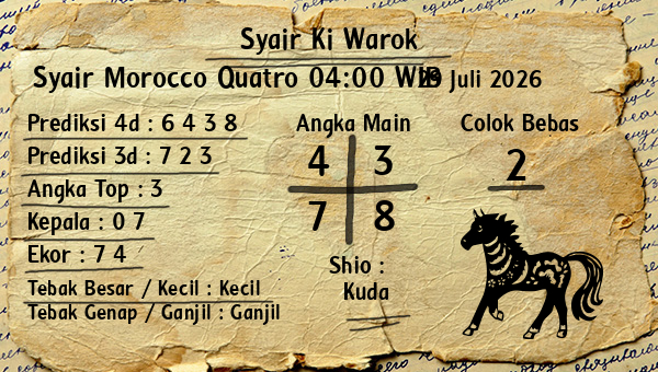 Syair Ki Warok - Syair Morocco Quatro 04:00 WIB