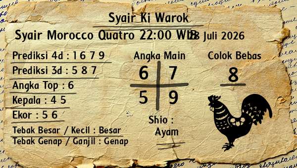 Syair Ki Warok - Syair Morocco Quatro 22:00 WIB