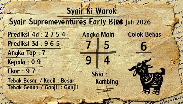 Syair Ki Warok - Syair Supremeventures Early Bird