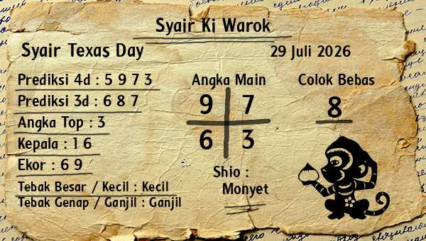 Syair Ki Warok - Syair Texas Day