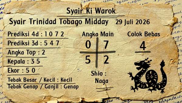 Syair Ki Warok - Syair Trinidad Tobago Midday