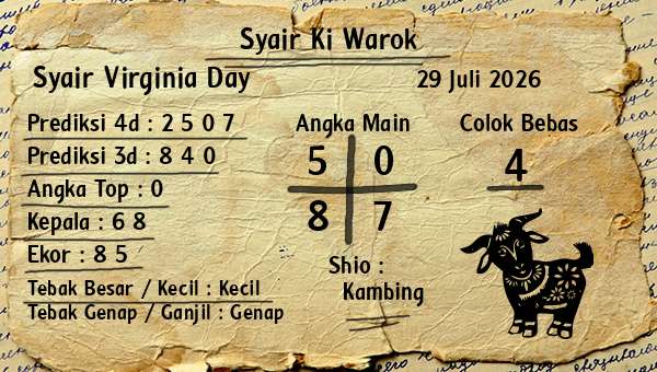 Syair Ki Warok - Syair Virginia Day