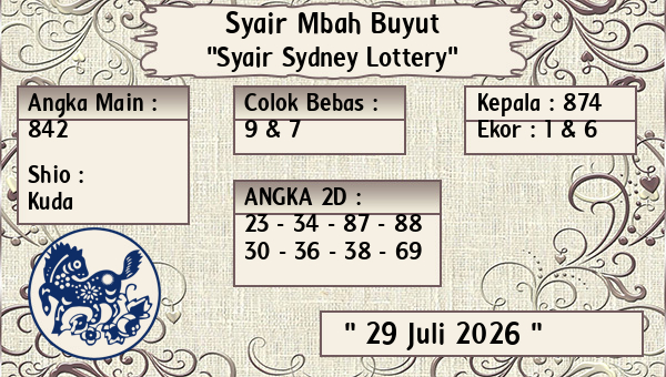 Syair Mbah Buyut - Syair Sydney Lottery