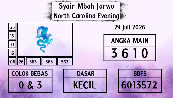 Syair Mbah Jarwo - North Carolina Evening