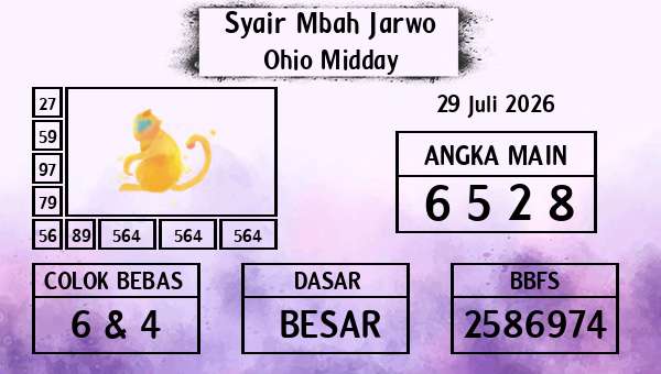 Syair Mbah Jarwo - Ohio Midday