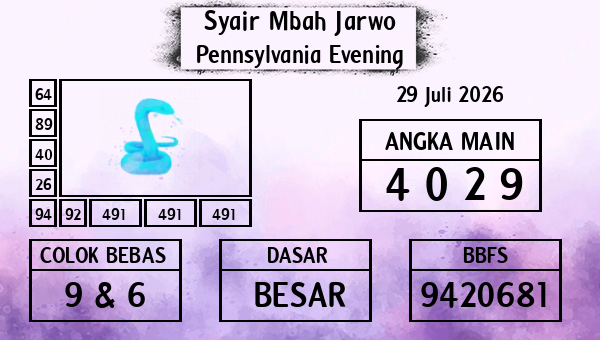 Syair Mbah Jarwo - Pennsylvania Evening